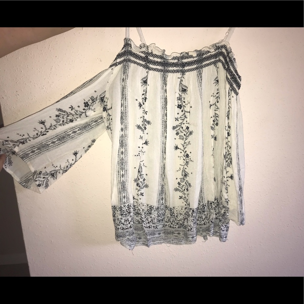 Flower off the shoulder top